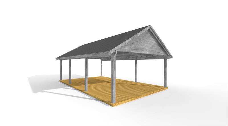 Technical render of a Gable-End Outdoor Classroom Options